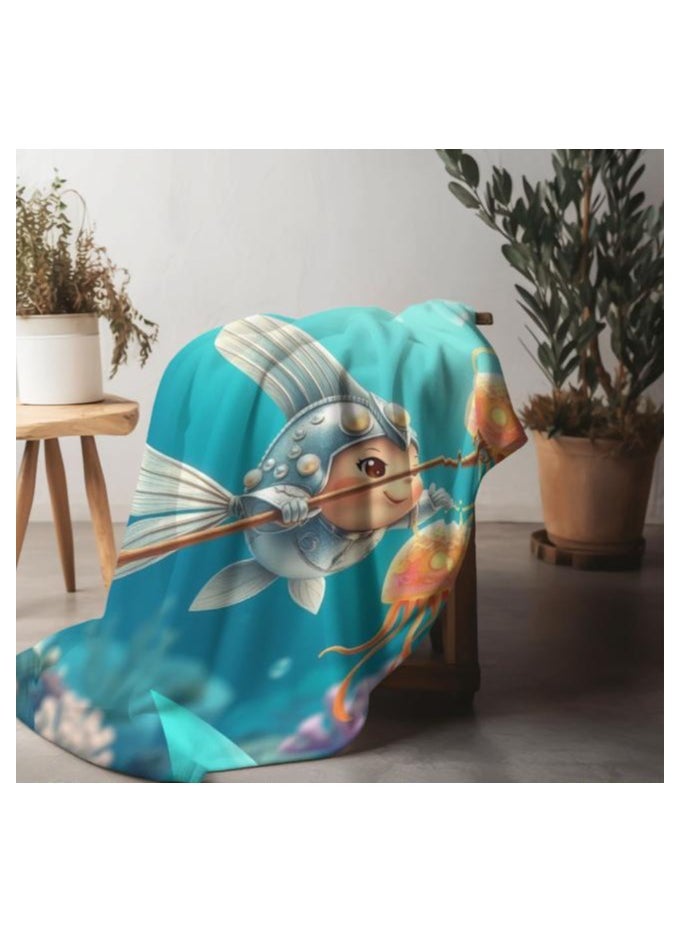Children's or student cartoon flannel thin blanket (warm and comfortable, suitable for sleep, games) 100cm*150cm - 965