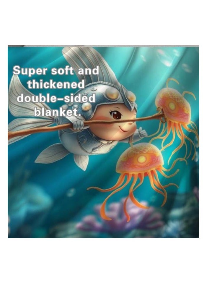 Children's or student cartoon flannel thin blanket (warm and comfortable, suitable for sleep, games) 100cm*150cm - 965