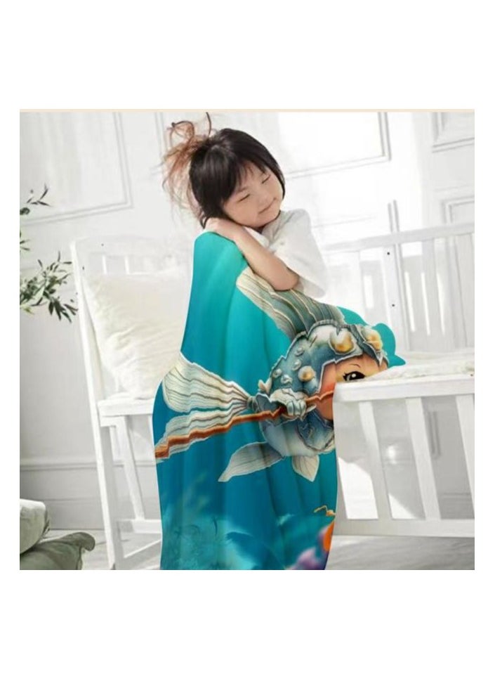 Children's or student cartoon flannel thin blanket (warm and comfortable, suitable for sleep, games) 100cm*150cm - 965