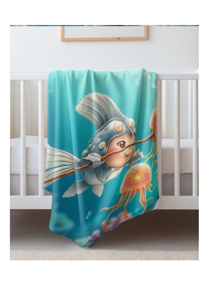 Children's or student cartoon flannel thin blanket (warm and comfortable, suitable for sleep, games) 100cm*150cm - 965
