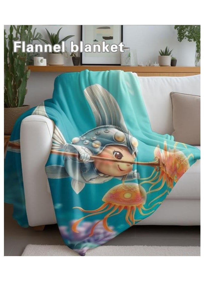 Children's or student cartoon flannel thin blanket (warm and comfortable, suitable for sleep, games) 100cm*150cm - 965