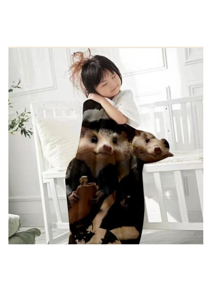 Children's or student cartoon flannel thin blanket (warm and comfortable, suitable for sleep, games) 100cm*150cm - 945