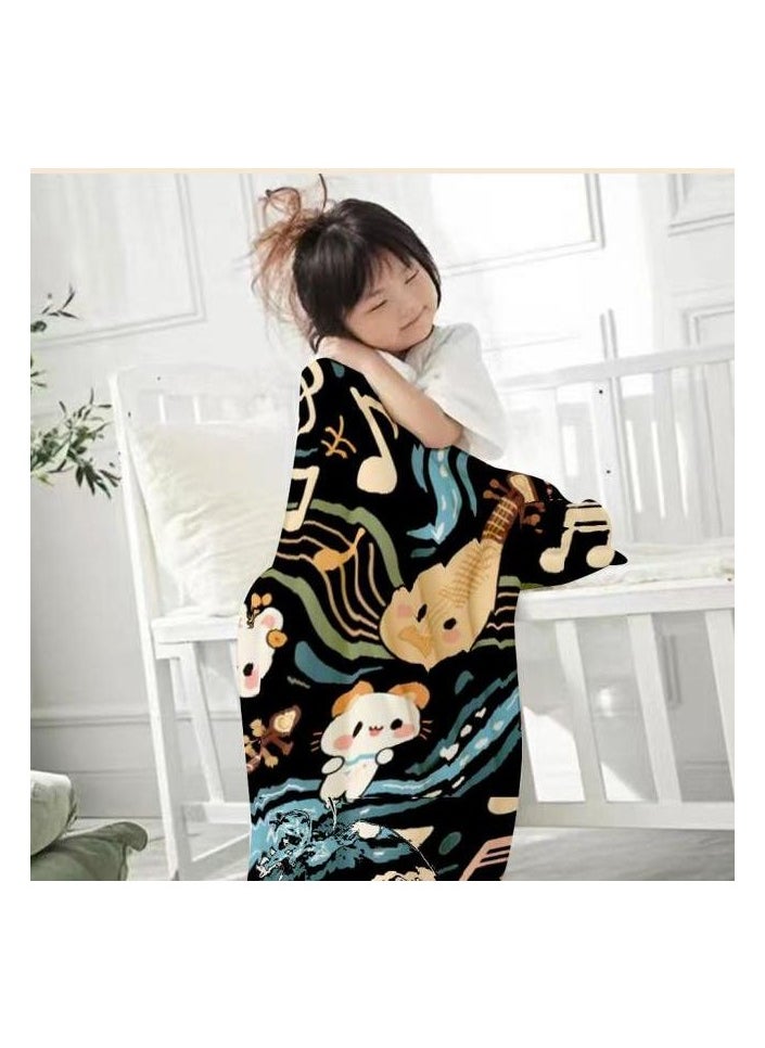Children's or student cartoon flannel thin blanket (warm and comfortable, suitable for sleep, games) 100cm*150cm - 49