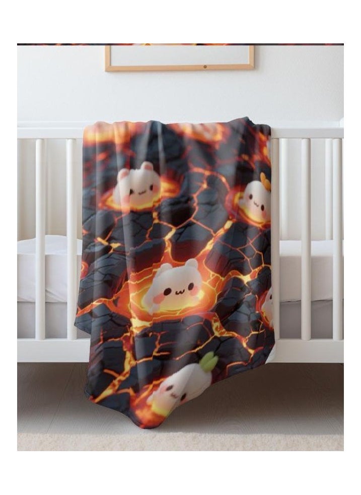 Children's or student cartoon flannel thin blanket (warm and comfortable, suitable for sleep, games) 100cm*150cm - 56