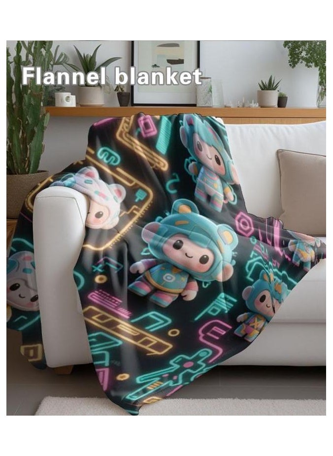 Children's or student cartoon flannel thin blanket (warm and comfortable, suitable for sleep, games) 100cm*150cm - 99
