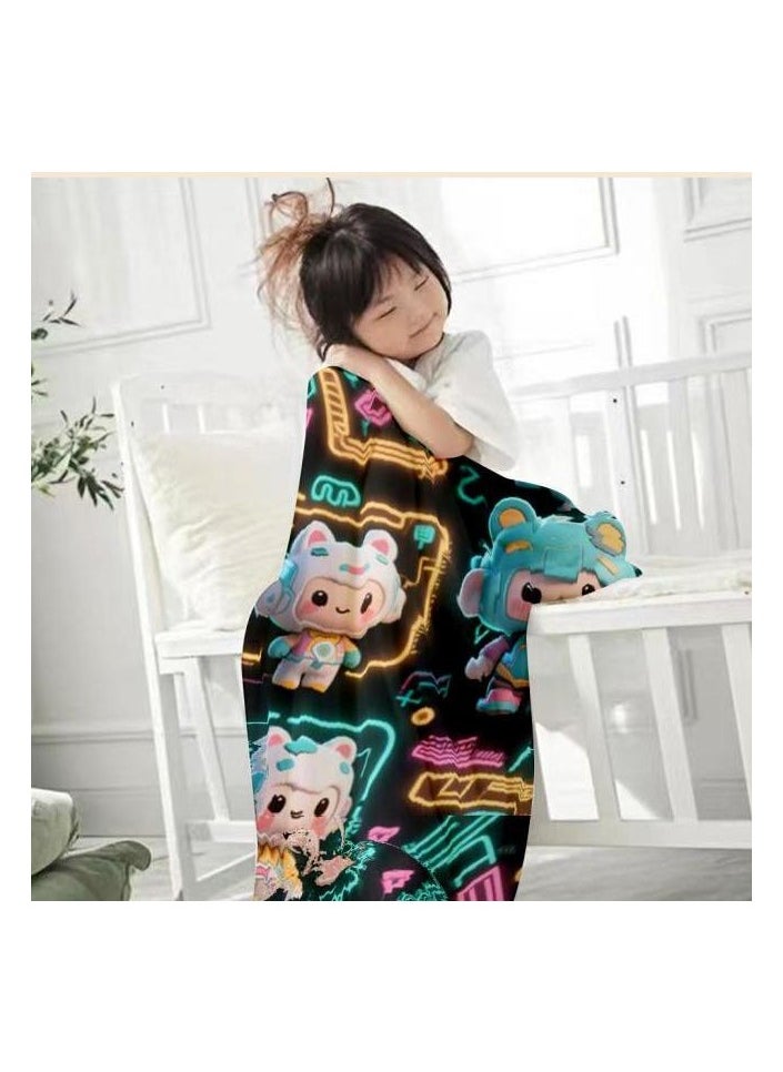 Children's or student cartoon flannel thin blanket (warm and comfortable, suitable for sleep, games) 100cm*150cm - 99