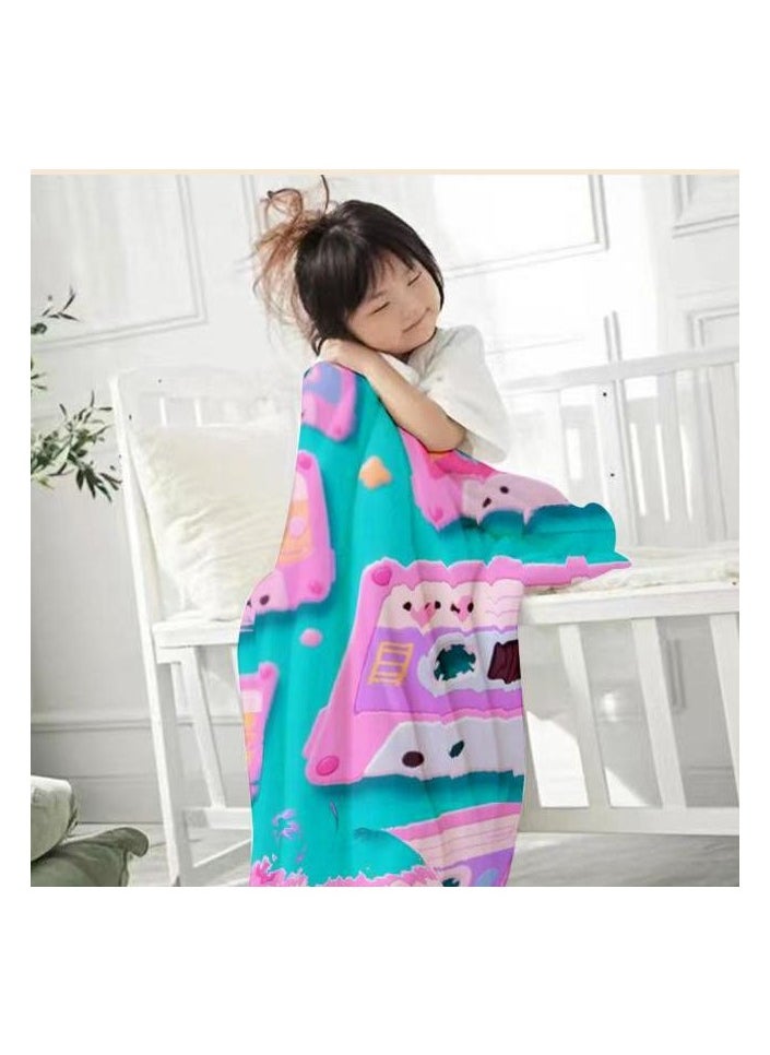 Children's or student cartoon flannel thin blanket (warm and comfortable, suitable for sleep, games) 100cm*150cm - 88