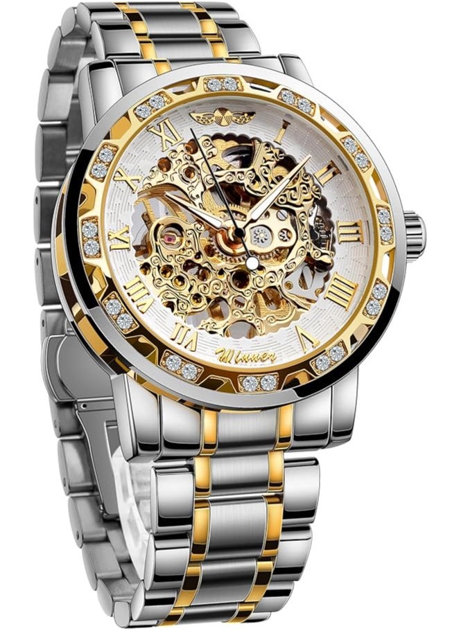 Watches for Men Watch Stainless Steel Luxury Luminous Water Resistant Automatic Mechanical Wristwatch 8012 RGWT