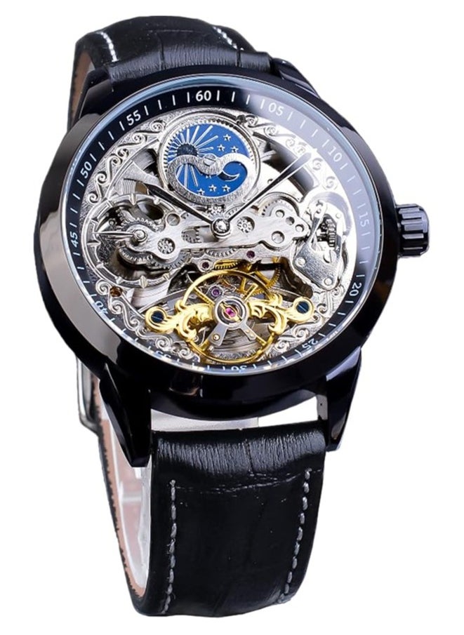 Watches for Men Watch Leather Strap Luxury Luminous Water Resistant Automatic Mechanical Wristwatch 8300