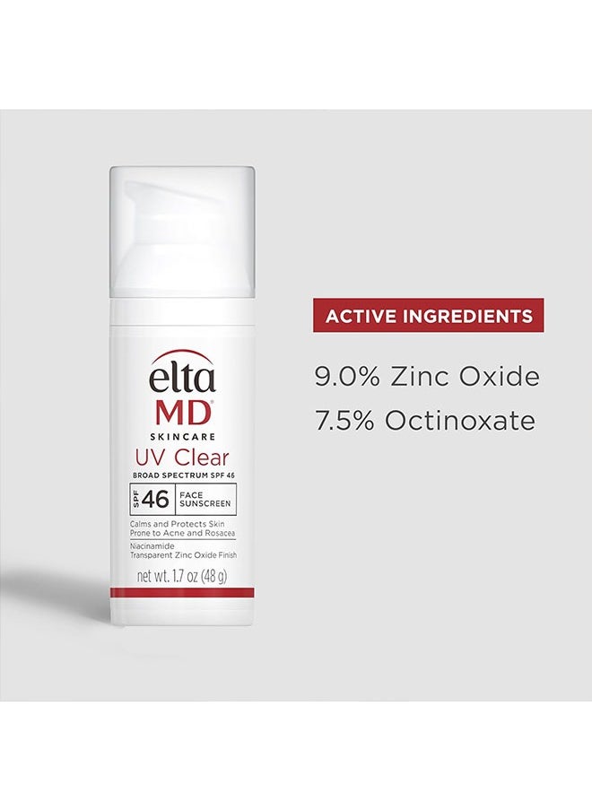 UV Clear Broad Spectrum SPF 46, Face Sunscreen for Skin Types Prone to Acne, Rosacea and Hyperpigmentation, 48g