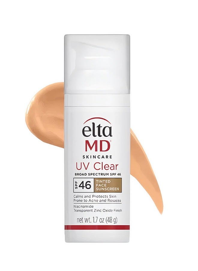 UV Clear Broad Spectrum SPF 46, Tinted Face Sunscreen for Unisex, Calms and Protects Skin, Prone to Acne and Rosacea, 48g