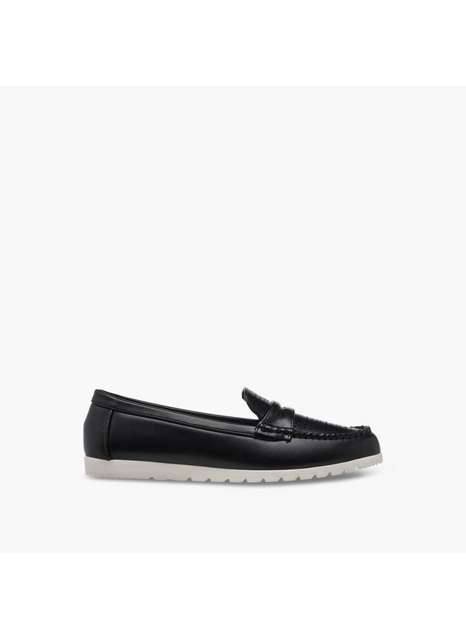 Women's Perforation Detail Slip-On Loafers