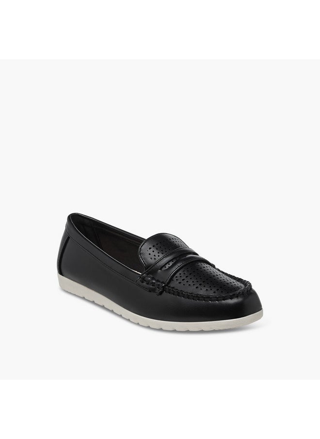 Women's Perforation Detail Slip-On Loafers