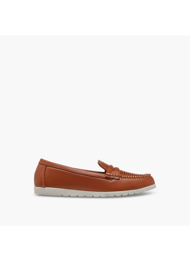 Women's Perforation Detail Slip-On Loafers