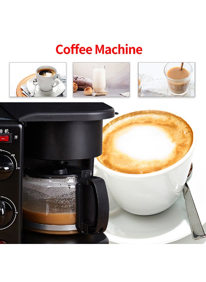 3-In-1 Multifunctional Breakfast Maker With Coffee Pot And Frying Pan 33150 ml 640 W H40141-LM Black
