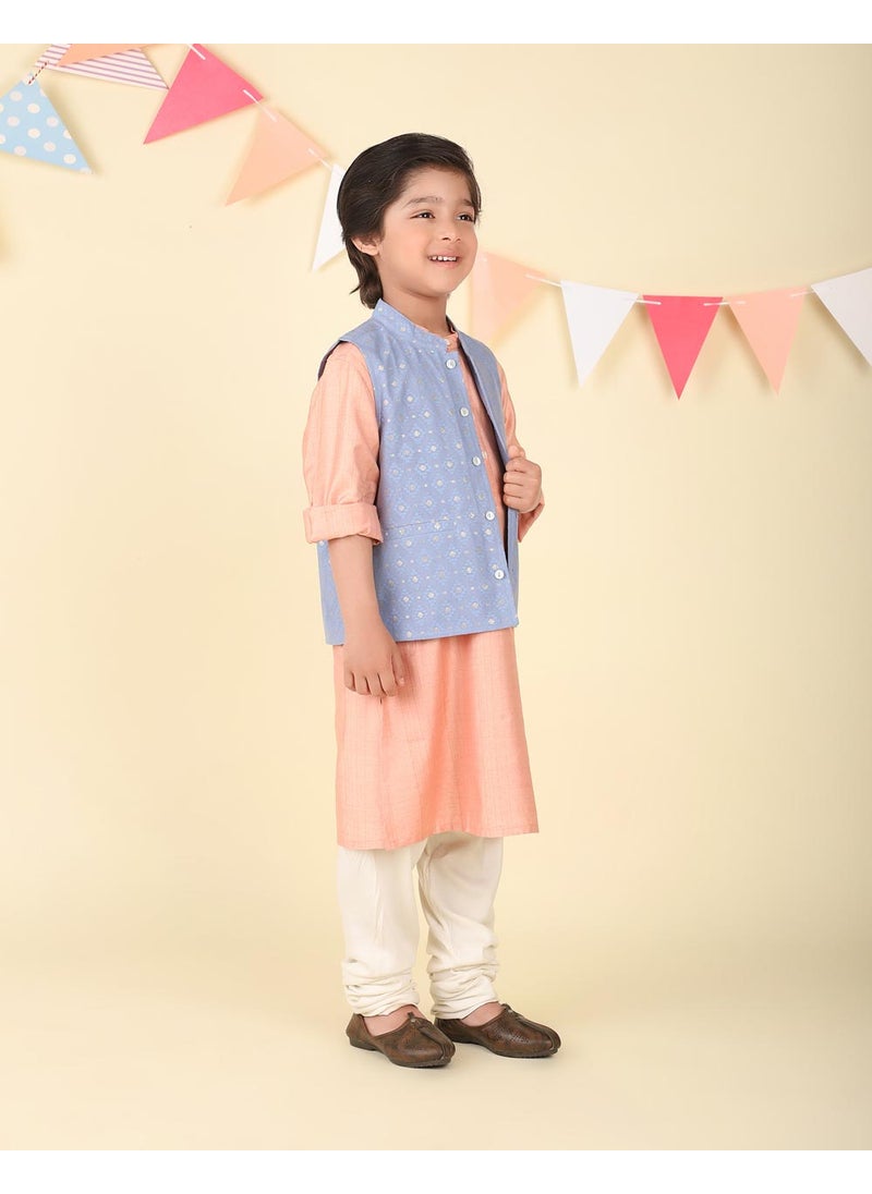 Orange Viscose Blend Cutwork 2Pc Kurta Set