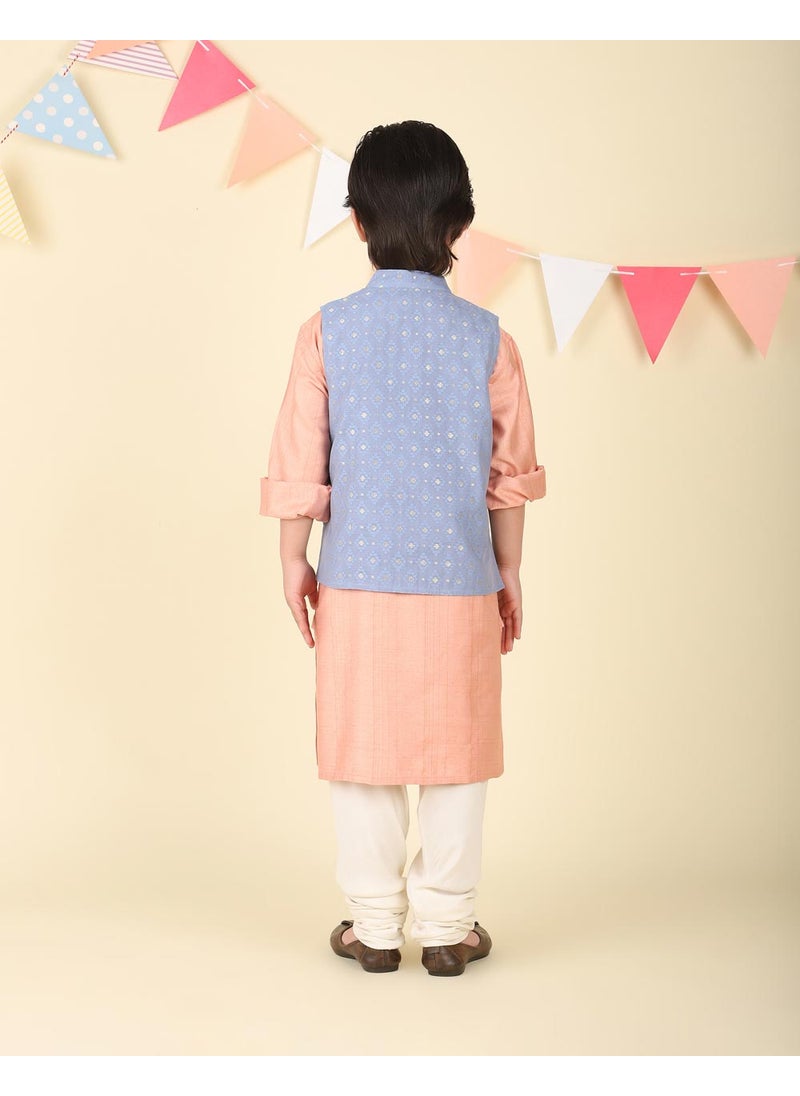 Orange Viscose Blend Cutwork 2Pc Kurta Set