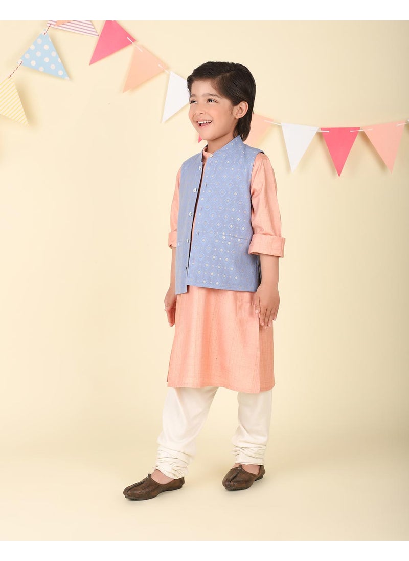 Orange Viscose Blend Cutwork 2Pc Kurta Set