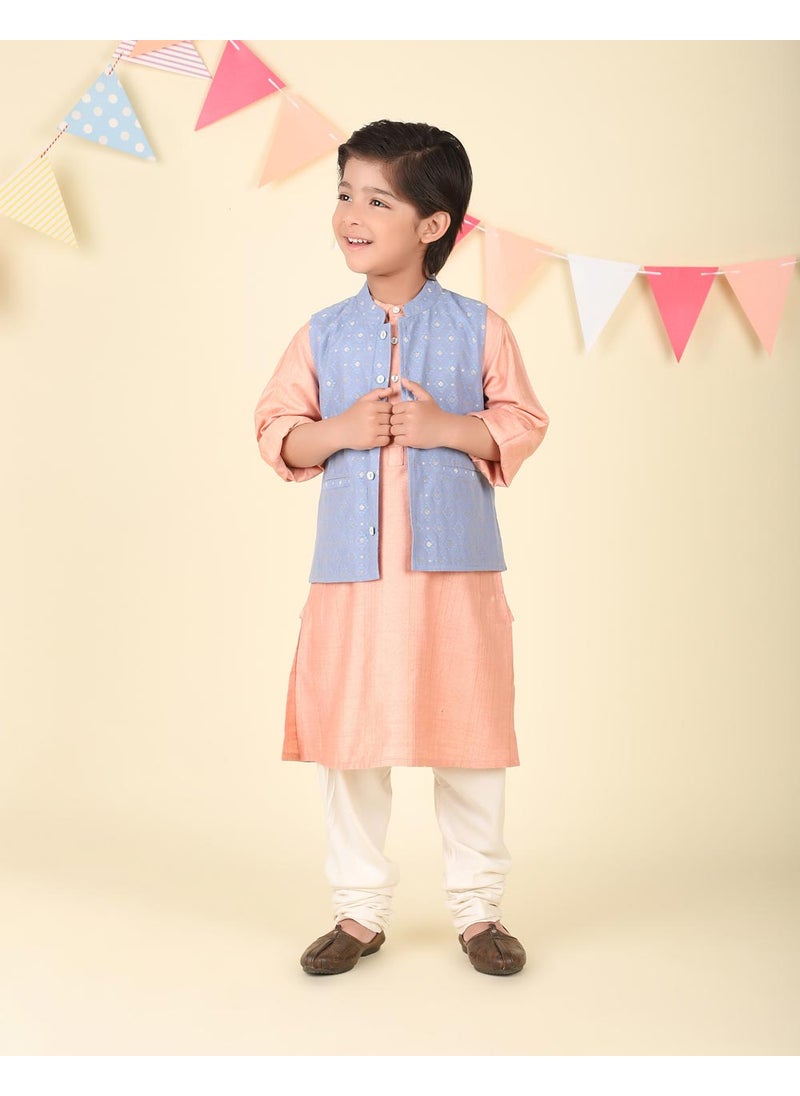 Orange Viscose Blend Cutwork 2Pc Kurta Set