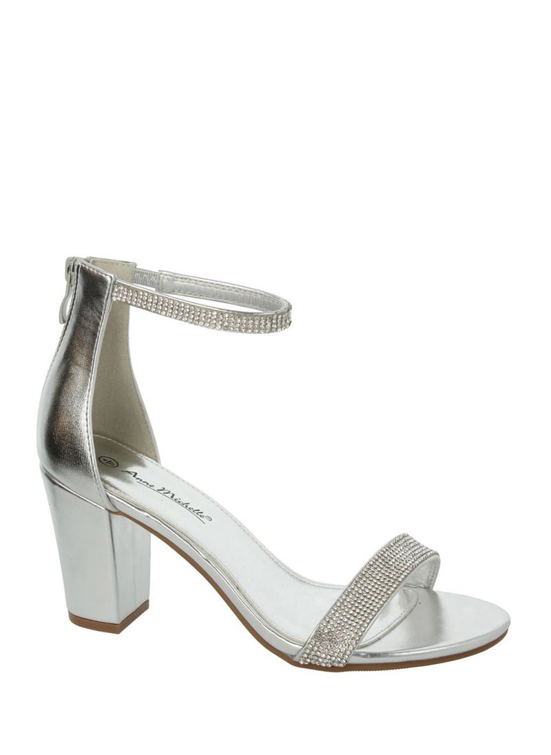 Block Heel Sandal With Embellishment