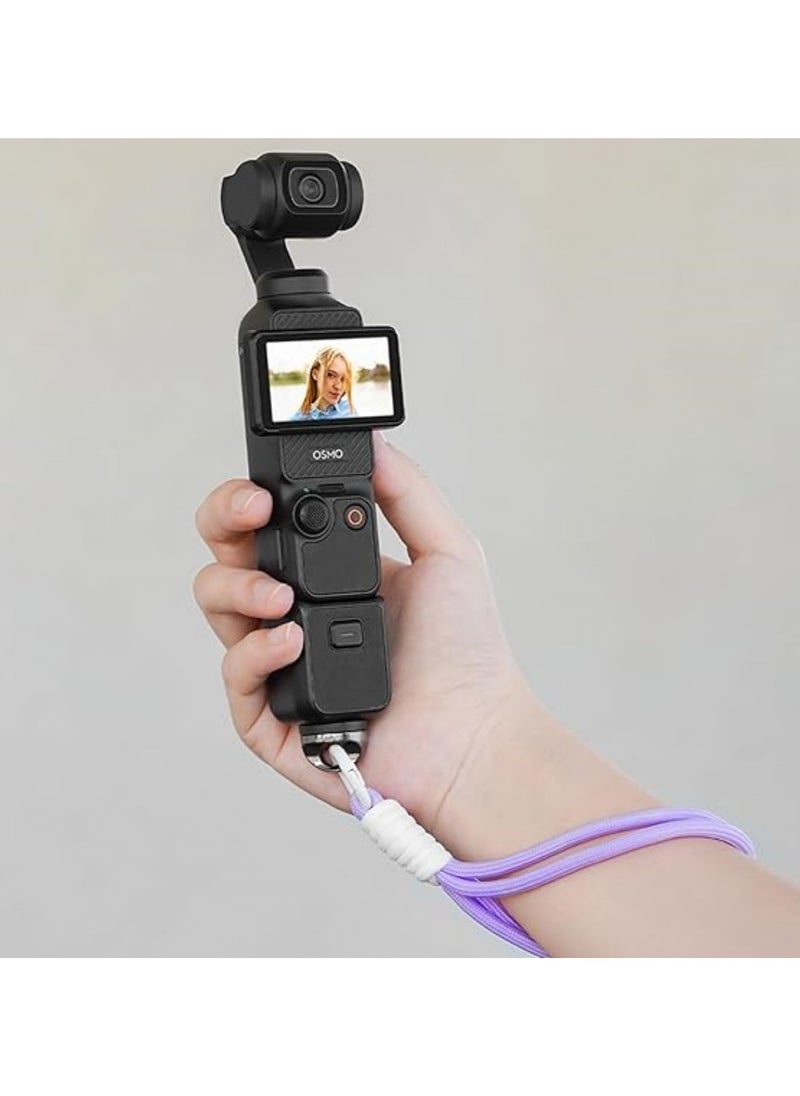 Camera Wrist Strap Lanyard with Screw for DJI Osmo Pocket 3 for Insta 360 X3/X4/X2 Universal Hand Strap for DSLR Cameras Action Cameras Selfie Sticks (Purple)