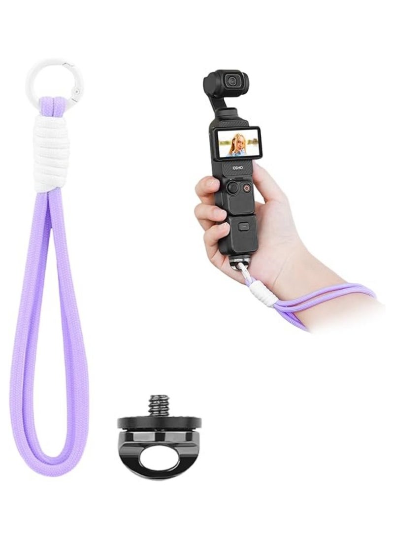 Camera Wrist Strap Lanyard with Screw for DJI Osmo Pocket 3 for Insta 360 X3/X4/X2 Universal Hand Strap for DSLR Cameras Action Cameras Selfie Sticks (Purple)