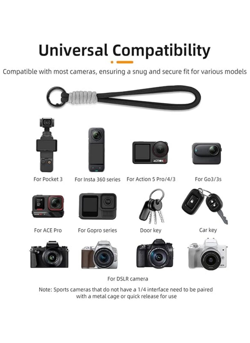 Camera Wrist Strap Lanyard with Screw for DJI Osmo Pocket 3 for Insta 360 X3/X4/X2 Universal Hand Strap for DSLR Cameras Action Cameras Selfie Sticks (Purple)