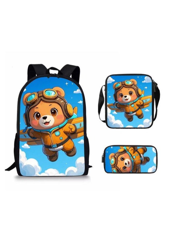 Cartoon style universal three-piece schoolbag - 871