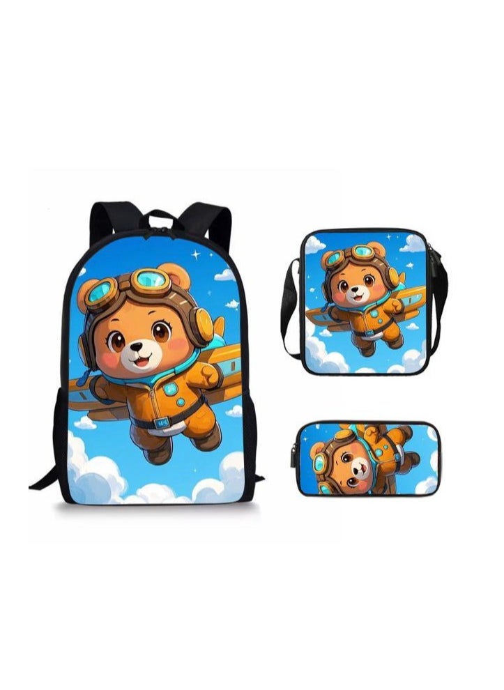 Cartoon style universal three-piece schoolbag - 871