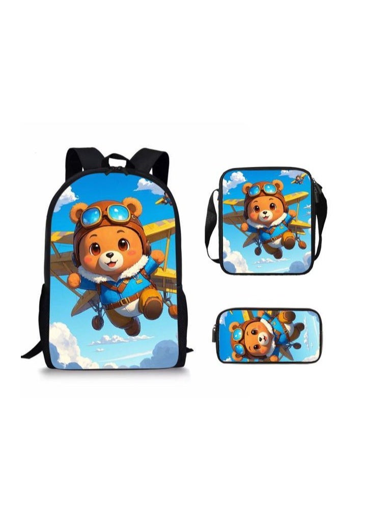 Cartoon style universal three-piece schoolbag - 1314