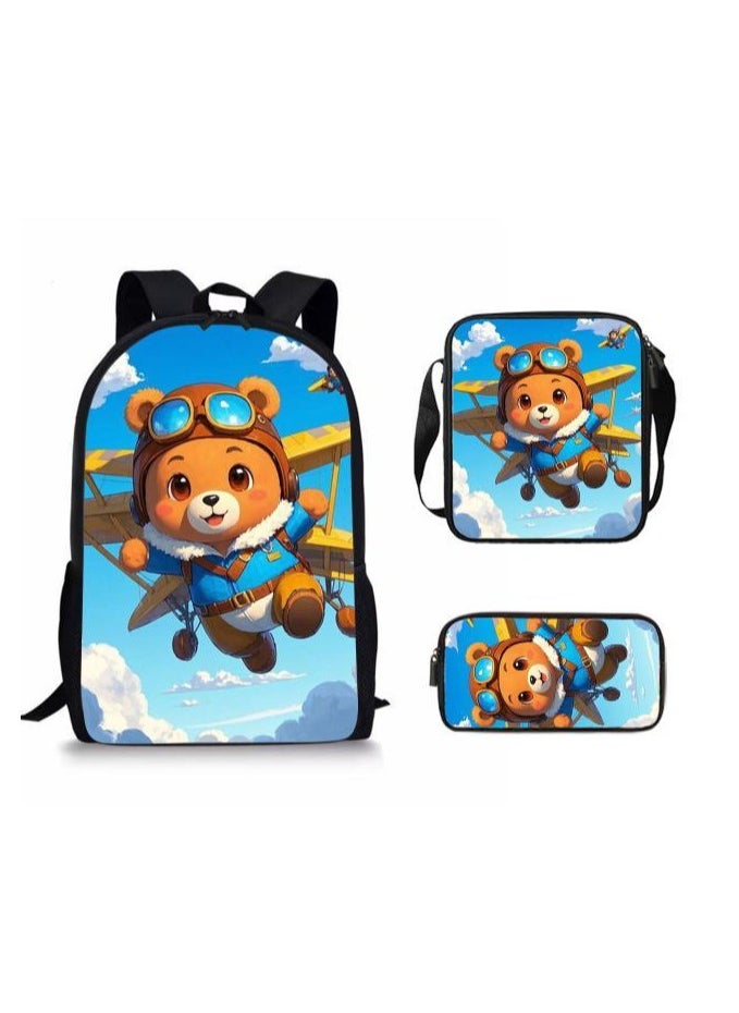 Cartoon style universal three-piece schoolbag - 1314