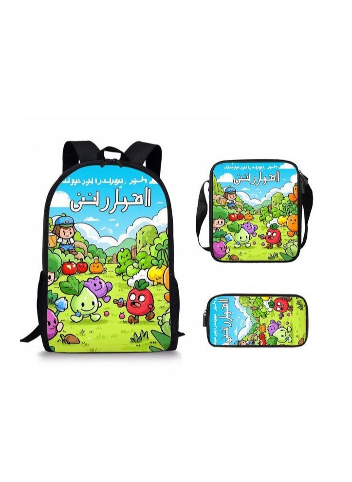 Cartoon style universal three-piece schoolbag - 861