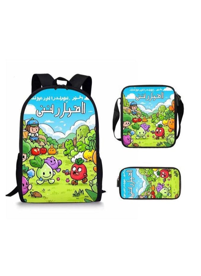 Cartoon style universal three-piece schoolbag - 861