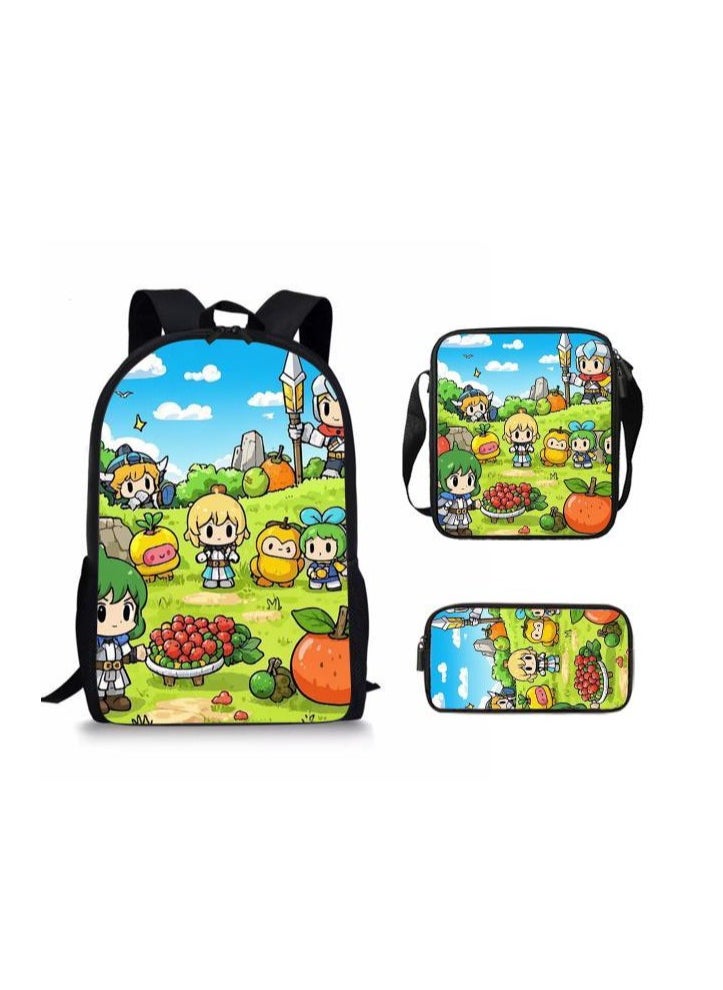 Cartoon style universal three-piece schoolbag - 675