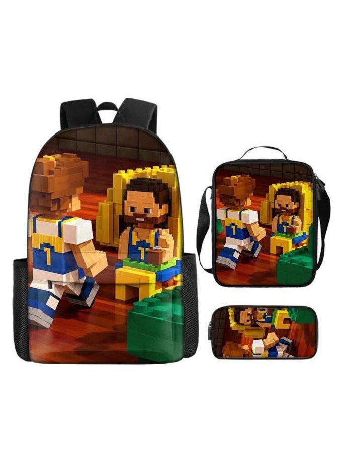The latest universal cartoon new three-piece schoolbag (for students, teenagers, children) - 675