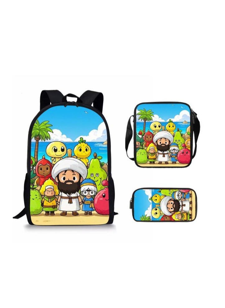 Cartoon style universal three-piece schoolbag - 670