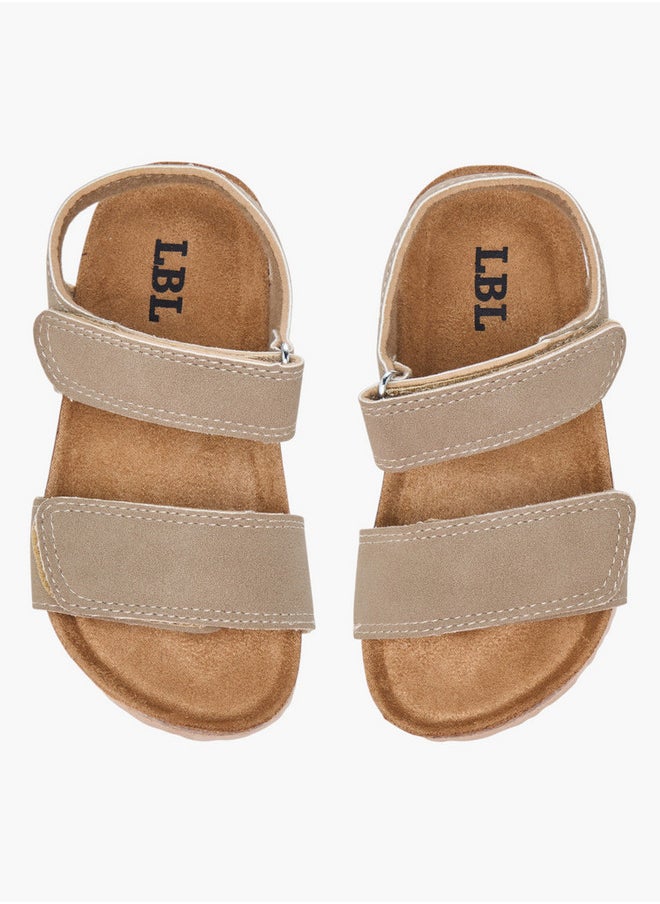 Solid Sandals with Hook and Loop Closure