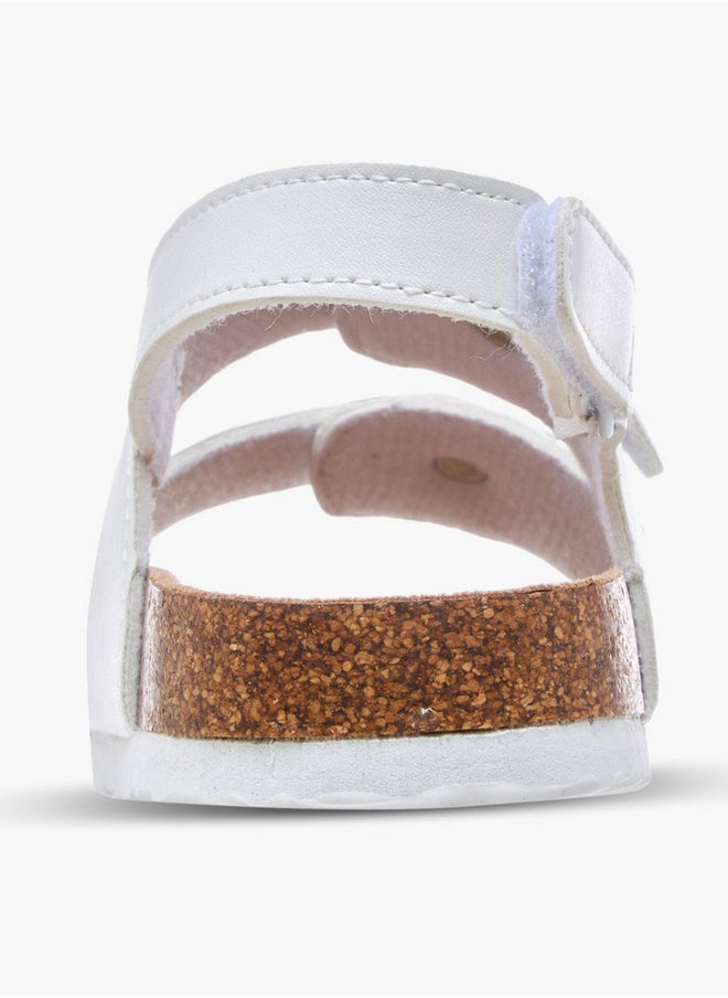 Buckle Accent Strap Sandals with Hook and Loop Closure
