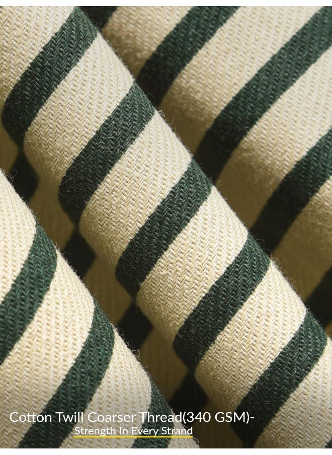 Green Heavy Striped Urban Shirt for Men