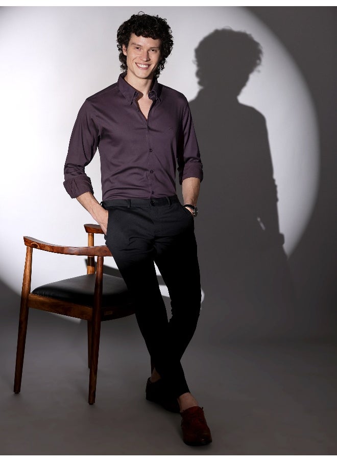 Dark Wine Satin Shirt