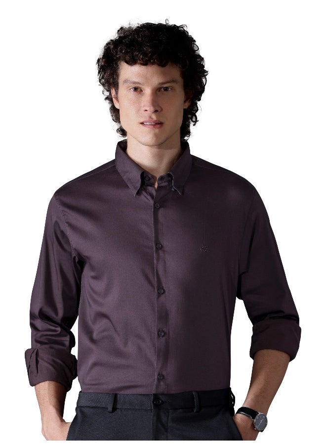 Dark Wine Satin Shirt