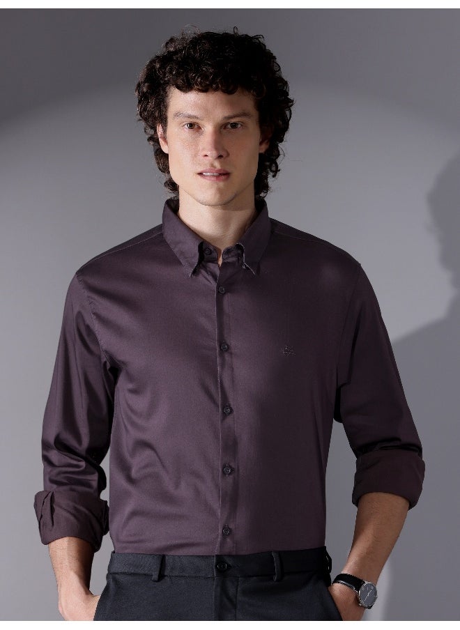 Dark Wine Satin Shirt