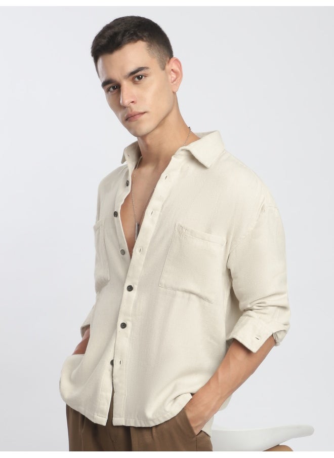 Off White Dual Pocket Cotton Shirt