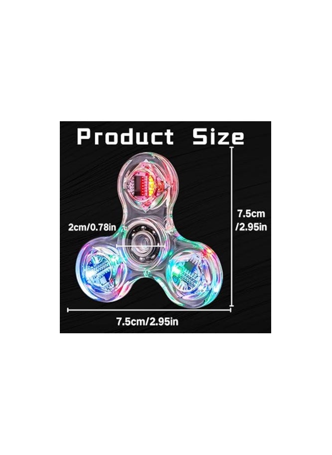Crystal Led Light Fidget Toy Stress Relief Anti-Anxiety Brain Development Gift for Children and Adults (Crystal-White)