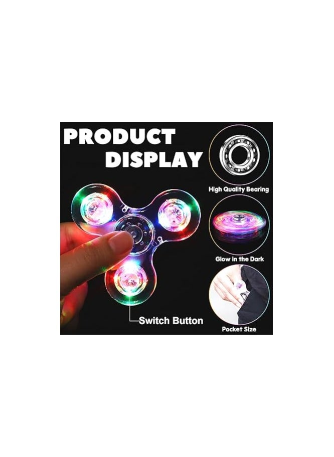 Crystal Led Light Fidget Toy Stress Relief Anti-Anxiety Brain Development Gift for Children and Adults (Crystal-White)