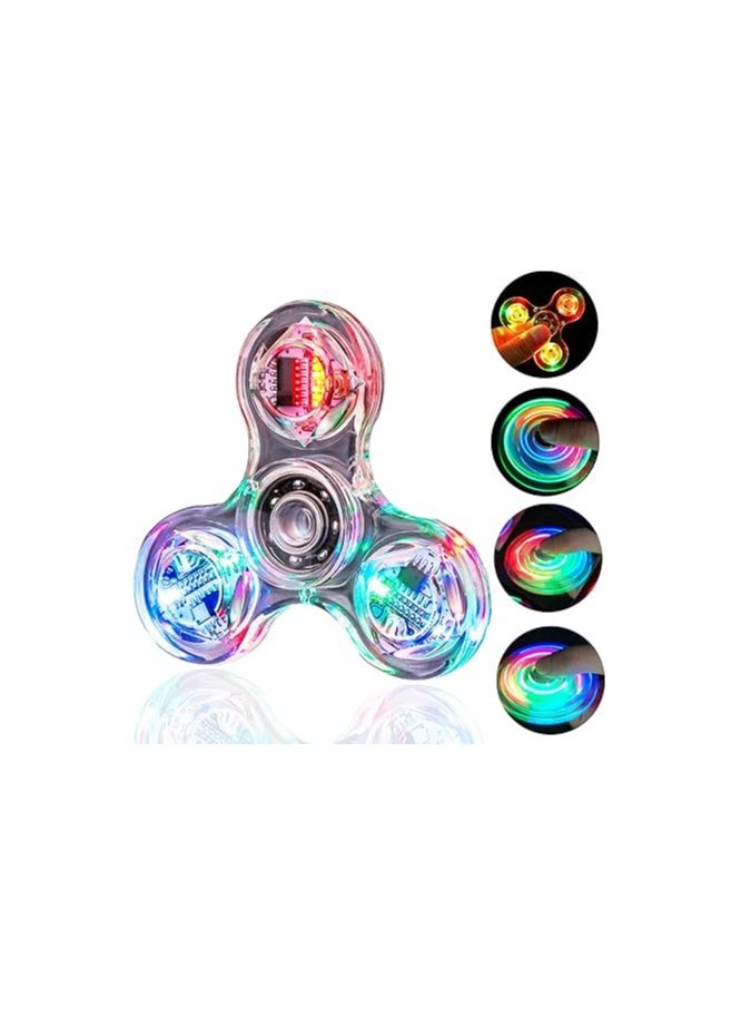 Crystal Led Light Fidget Toy Stress Relief Anti-Anxiety Brain Development Gift for Children and Adults (Crystal-White)