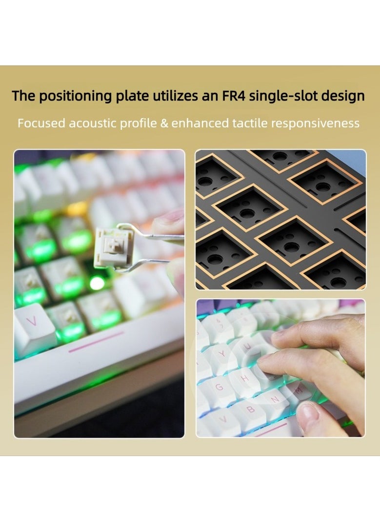 ZIDLI SU-75 Mechanical Keyboard - CNC Aluminum Block (Alu Block), Triple Mode (Wired/2.4G/Bluetooth), Gasket Structure for Tactile Feedback, 75% Hot-Swap PBT Keycaps with KTT Switches, 16M RGB, 6000mAh Battery