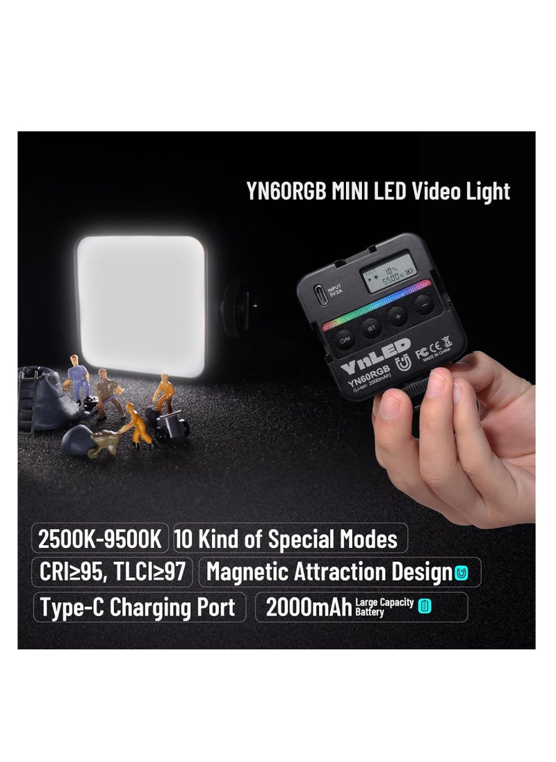 YONGNUO YN60 RGB LED Mini Lights, Camera Video Light 360 Full Color Portable Photography Lighting