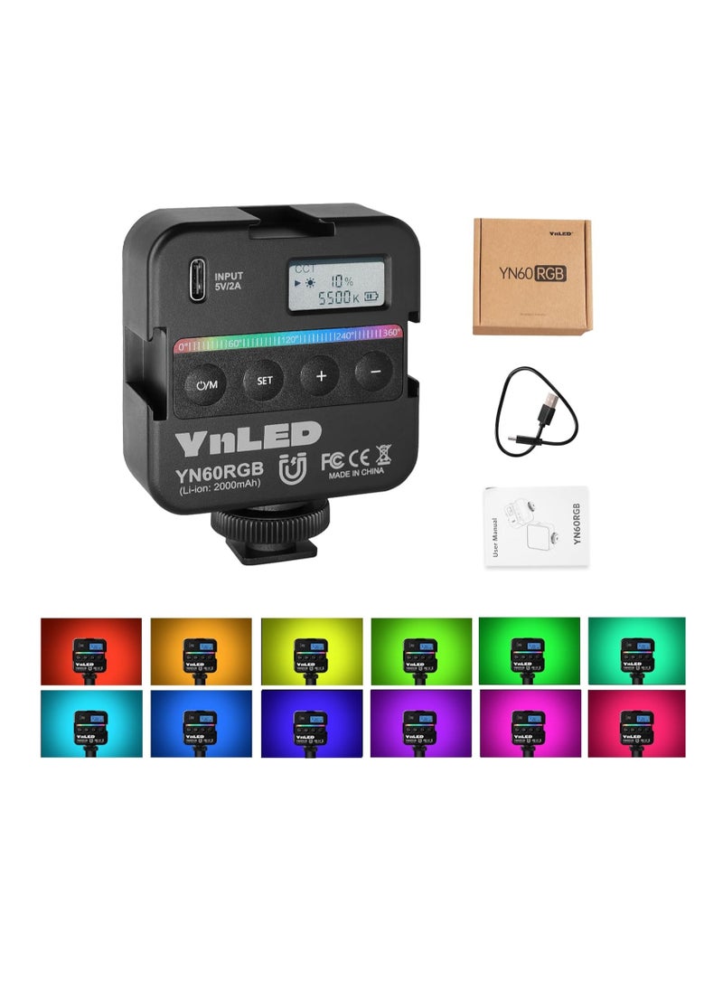 YONGNUO YN60 RGB LED Mini Lights, Camera Video Light 360 Full Color Portable Photography Lighting