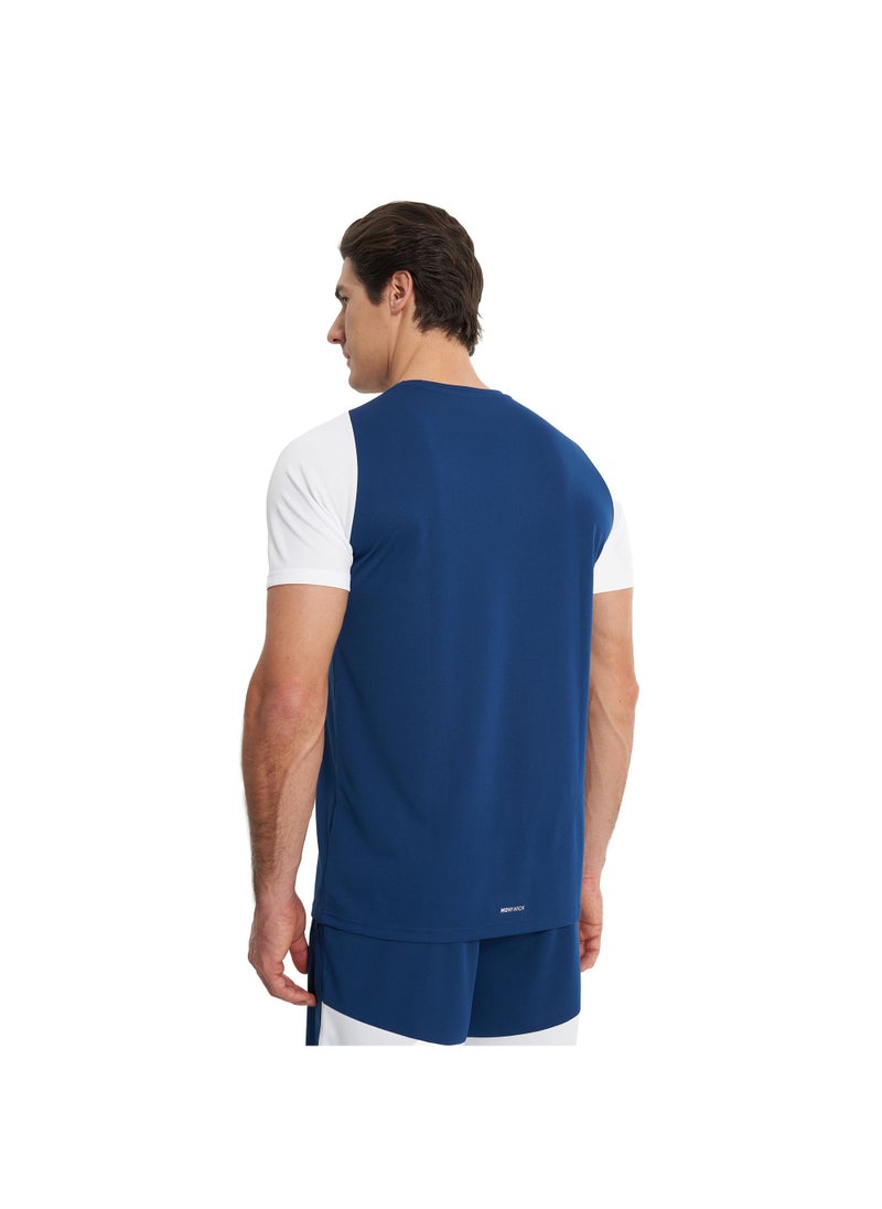 Demix Men’s Sports Blue/White T-Shirt – MOVI Wick Moisture-Wicking, Breathable Fabric, Raglan Sleeves, Straight Cut, Lightweight & Comfortable